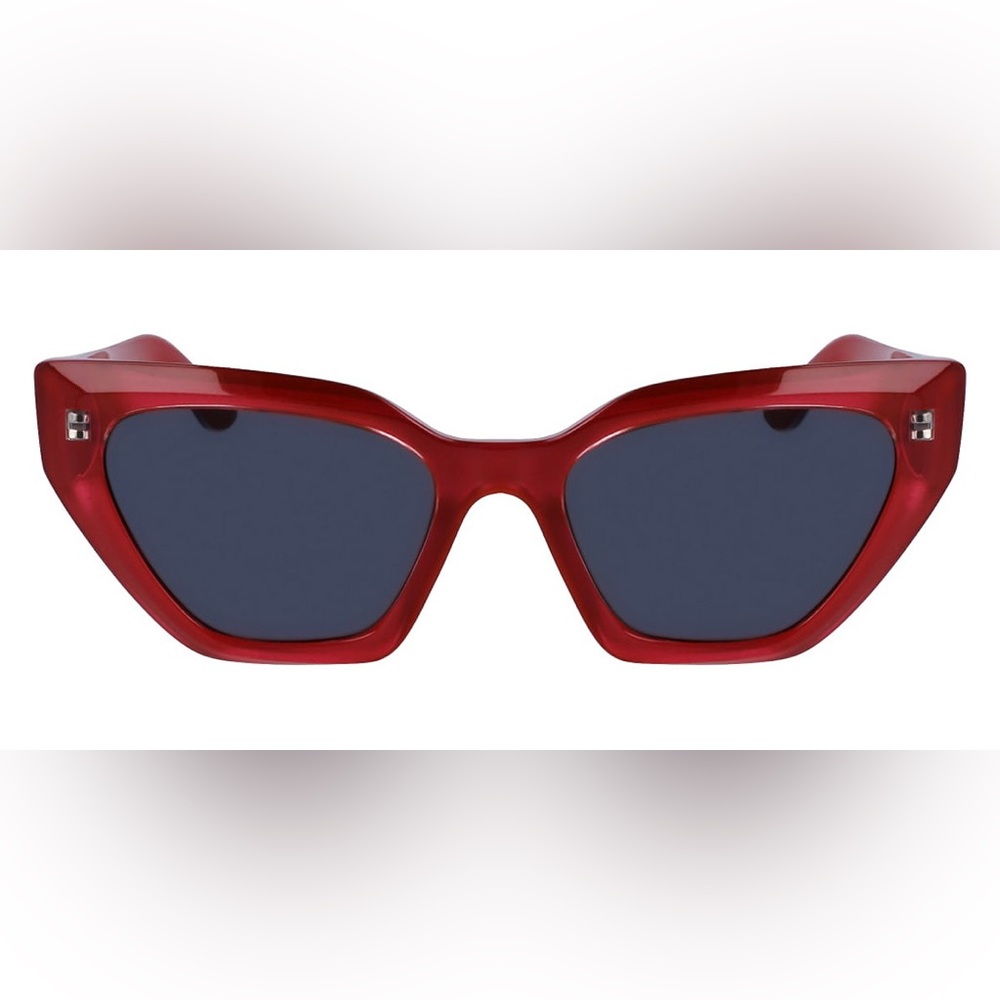 NEW Karl Lagerfeld Women's Sunglasses Red Plastic Cat Eye Full Rim Frame KL6145S